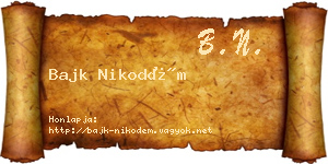 Bajk Nikodém névjegykártya